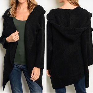 🆕🍁NWT - BLACK COLOR Wool Blend Hoodie Coat